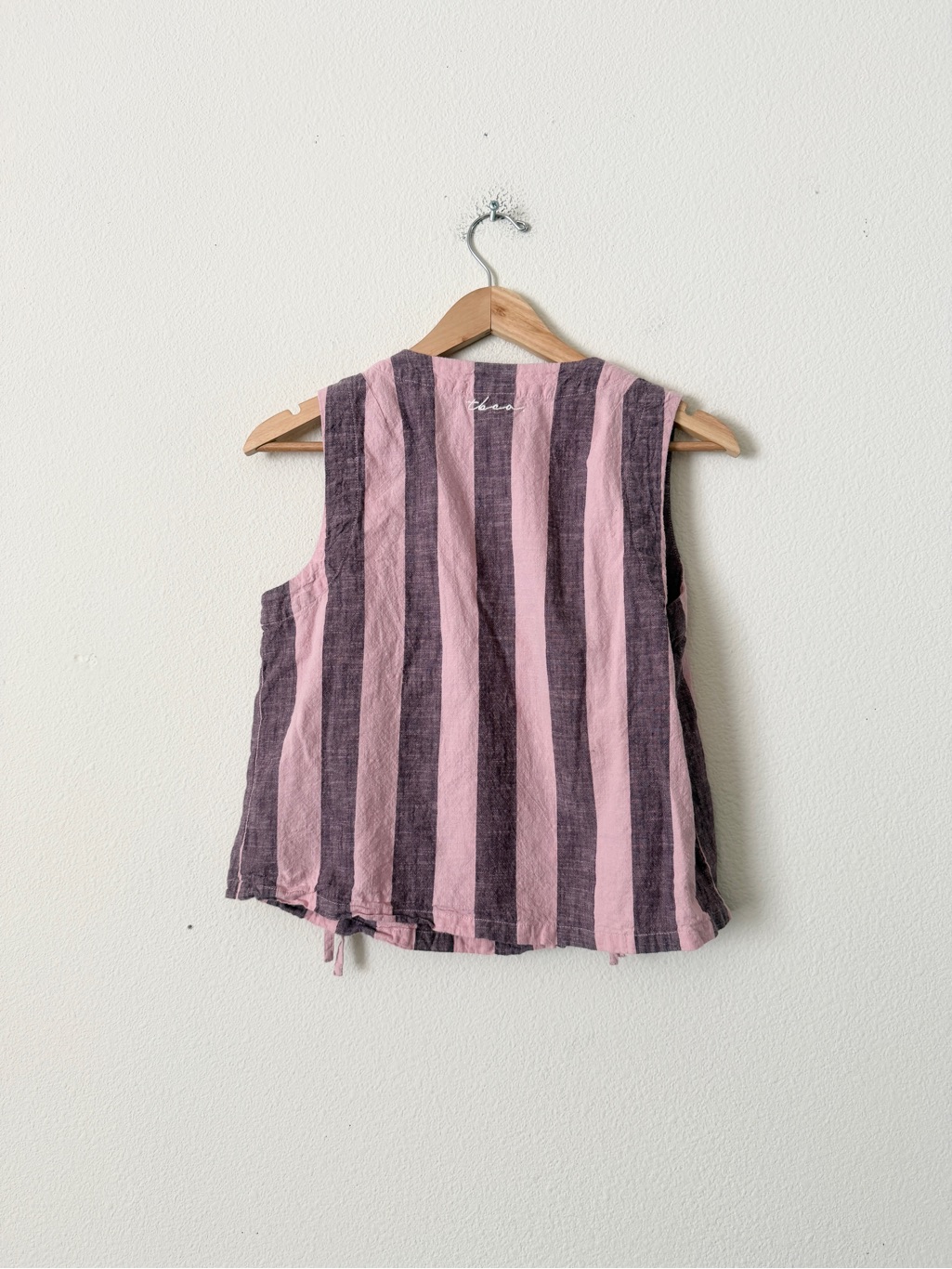 Tbco Small Pink Striped Cotton Tie Top With Matching Shorts — image 7 of 8